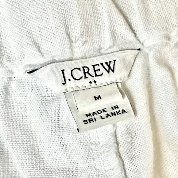 J Crew Shorts Women M Linen Cotton Pom Pom Fringe Pocket Elastic Drawstring - Picture 4 of 5